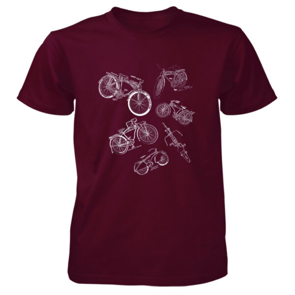 Bicycles MS-Lineart T-Shirt MAROON