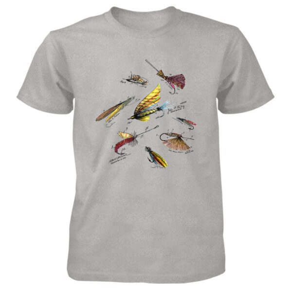 Fly Fishing Flies MS-Color T-Shirt SPORT GREY