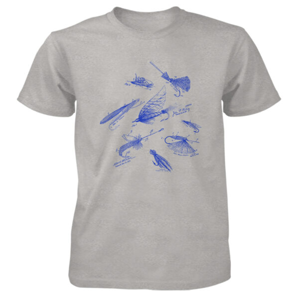 Fly Fishing Flies MS-Lineart T-Shirt SPORT GREY