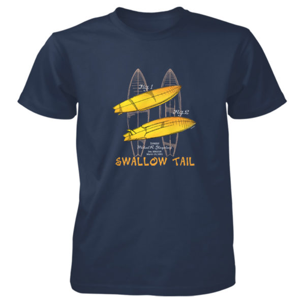 Surfboard-Swallow Tail T-Shirt NAVY