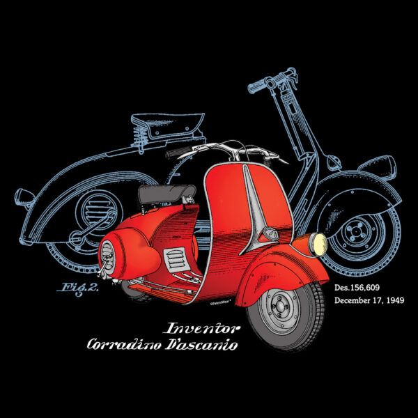 Wasp (Vespa) Design on Darks
