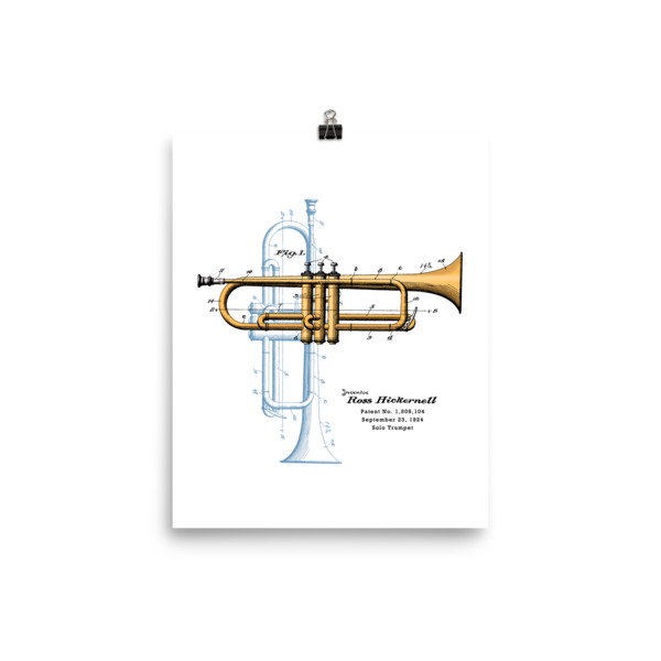 Trumpet Solo Wall Art 1 Unframed 8x10