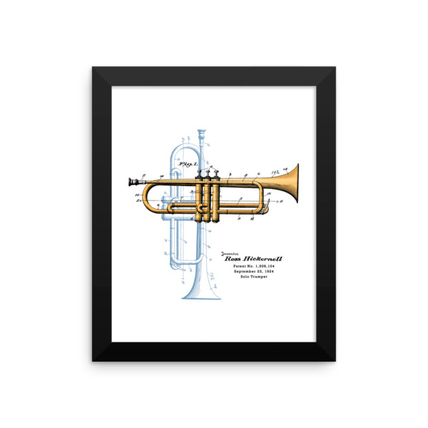 Trumpet Solo Wall Art 1 Framed 8x10