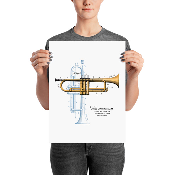 Trumpet Solo Wall Art 1 Unframed 12x16