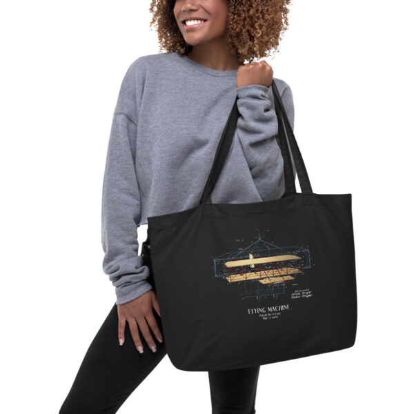Flying Machine Patent Tote—Large in action Flying Machine Patent Tote—Large in action