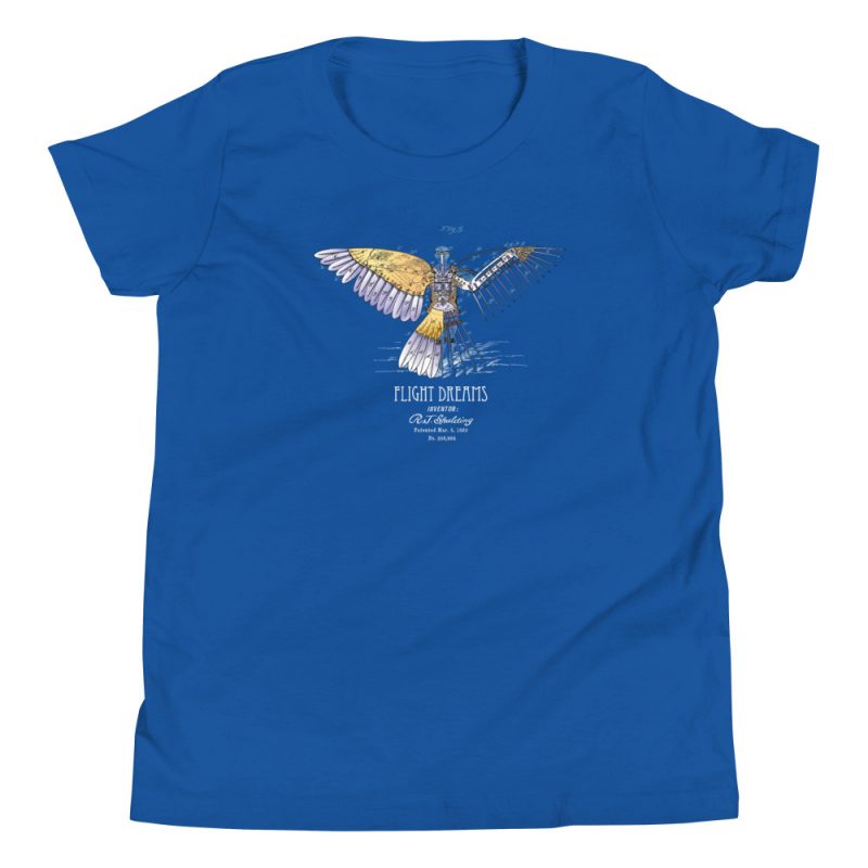 Flight Dreams Patent Youth T-Shirt (8-12 yrs) True Royal