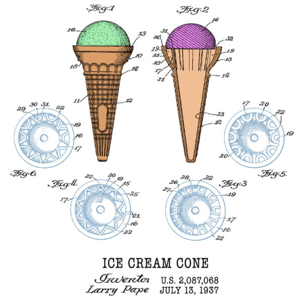 Ice Cream Cone Patent design on LIGHTS Ice Cream Cone Patent design on LIGHTS