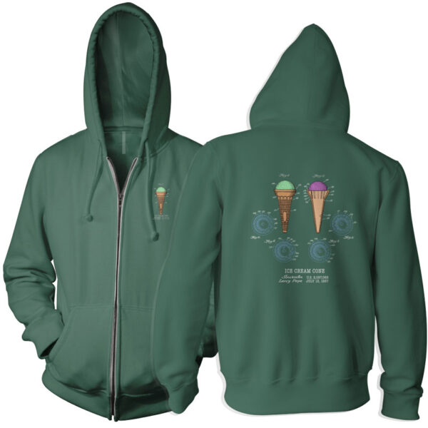 Ice Cream Cone Patent Zip Hoodie ALPINE GREEN