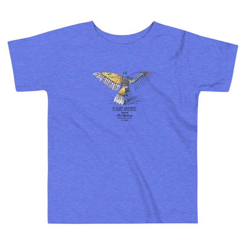 Flight Dreams Patent Youth T-Shirt (2T-5T) Heather Columbia Blue