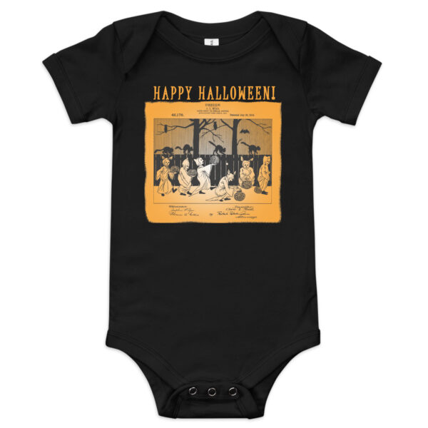 Halloween Patent Baby Bodysuit BLACK