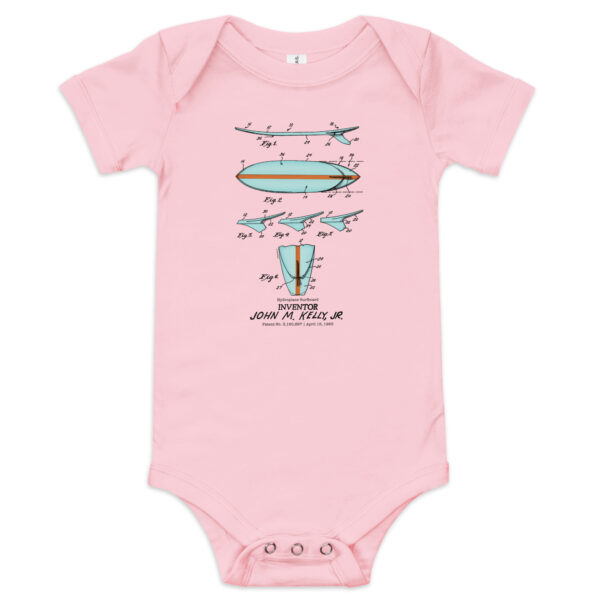 Surfboard-Kelly Patent Baby Bodysuit PINK Surfboard-Kelly Patent Baby Bodysuit PINK