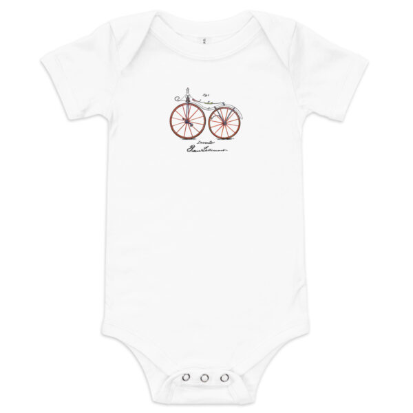 Velocipede Patent Baby Bodysuit WHITE