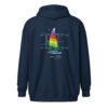 Hobie Cat Patent Unisex Zip Hoodie NAVY (back)