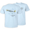 P-51 Mustang Unisex Front/Back Print T-Shirt LIGHT BLUE